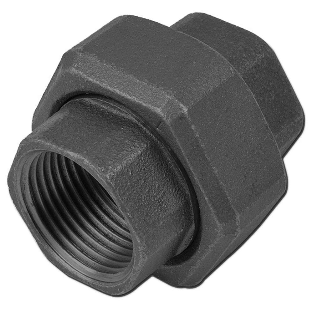 Skrueforbindelse - type 330/U1 - formbart støbejern sort/galvaniseret - 2 kon. Indvendigt gevind Rp 1/4" til Rp 4" - PN 25