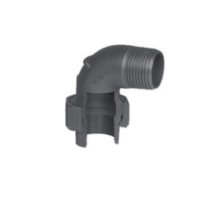 Haakse schroefverbinding 90° - type 100 - gietijzer zwart/verzinkt - conisch AG en IG R (Rp) 1/2" tot R (Rp) 1" - PN 25