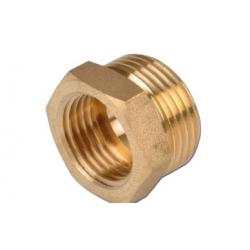 Reductiestuk messing - cilindrisch buitenschroefdraad en binnenschroefdraad G 1" op G 3/4" - PN 16