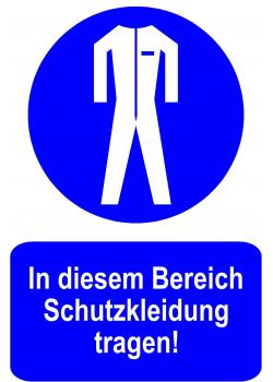 Gebotsschild - "In diesem Bereich Schutzkleidung tragen" - 20x30cm/30x45cm