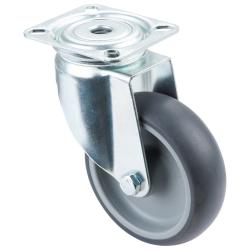 Tunglastsv&auml;nghjul - monteringsplatta - termoplasthjul - hjuldiameter 100 mm - totalh&ouml;jd 135 mm - lastkapacitet 100 kg - pris per styck