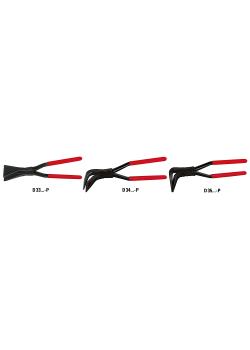 Alicates de coser - curvados 90° - ancho de boca 60 mm - longitud total 255 mm - mangos revestidos de PVC - varias versiones