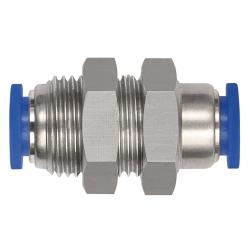 Schott-steekverbinding Blauwe serie mini - Schroefdraad M8x0,75 tot M12x1,0 - Buiten-&Oslash; slang 3 tot 6 mm - Werkdruk -0,95 tot 10 bar - Kunststof/vernikkeld messing - Prijs per stuk