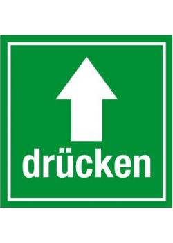 Türkennzeichnung "drücken / mit Richtungspfeil"