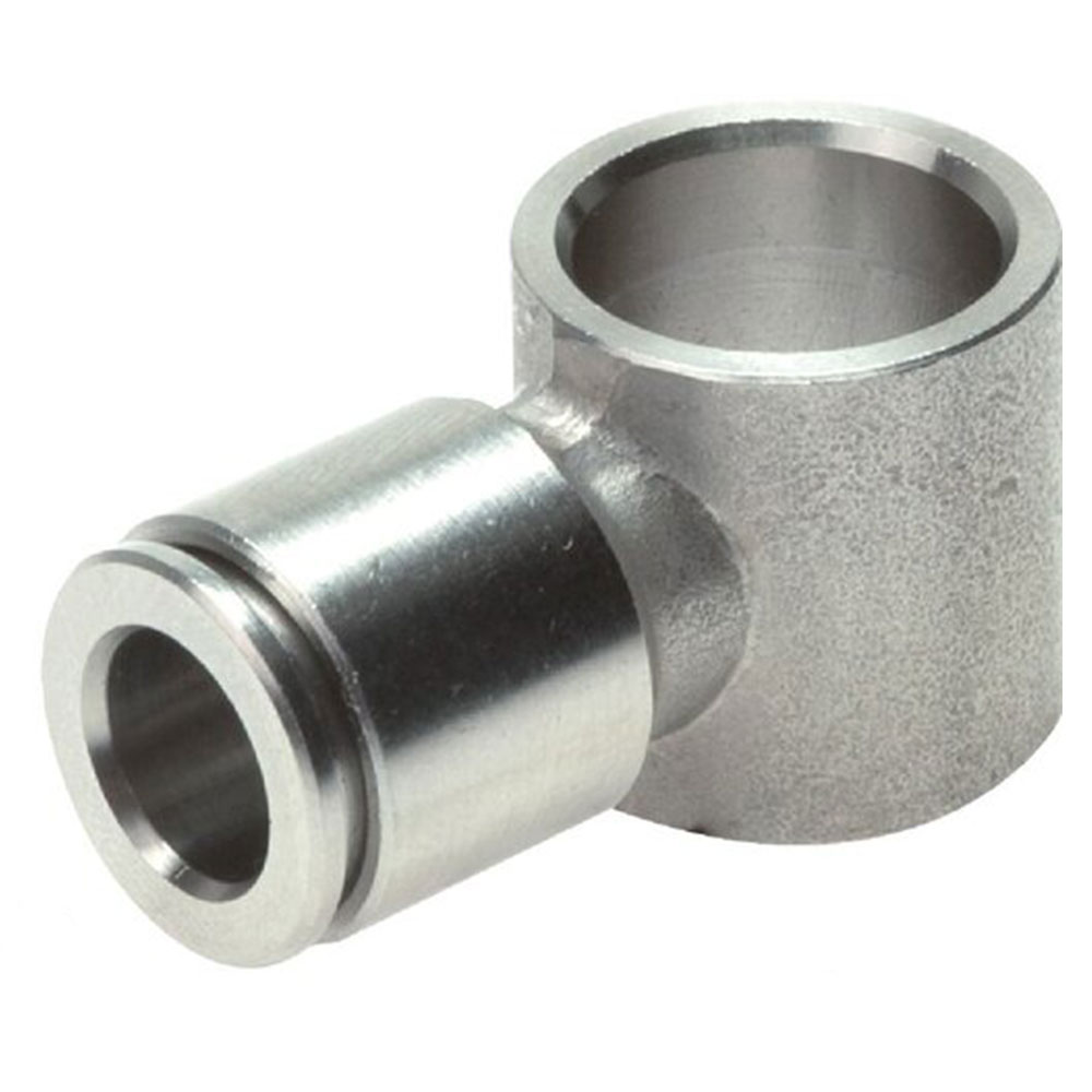 Pieza anular en L - acero inoxidable - conexión a presión Ø 4 a 12 mm - para tornillo banjo G 1/8" a 1/2" - hasta 15 bar - precio por unidad