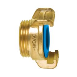 GEKA® plus gängstycke K med utvändig gänga - blyfri mässing - EPDM blå - utvändig gänga G3/8 till G1½ - 10-pack - pris per styck