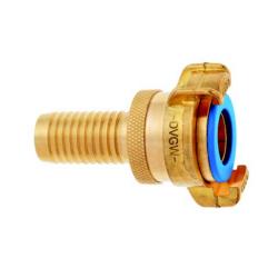 GEKA® plus SHK slangkoppling med munstycke - för dricksvatten - blyfri mässing - EPDM blå - slangstorlek 1/2" till 1 1/4" - förpackning med 1 till 5 stycken - pris per styck