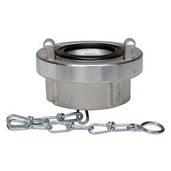 Zaczep Storz z zaślepką i łańcuszkiem - aluminium lub stal nierdzewna - rozmiar Storz 25-D do 100 - PN max. 16 bar - cena za sztukę