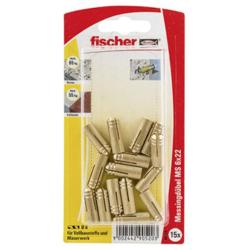 Messing deuvels MS assortiment - inhoud 15 x messing deuvels - boergat Ø 8 mm - deuvel lengte 22 - min. boorgatdiepte 27 mm - binnenschroefdraad M6 - min. inschroefdiepte 22 mm