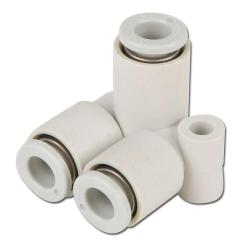 Rama acoplable en ángulo - Conector KQ2LU - 3 mangueras con diámetro exterior de 10 mm - Cuerpo de PBT con anillos de sujeción y presión de POM