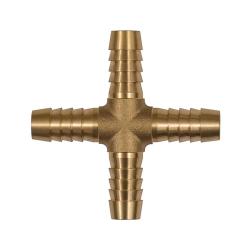 Kruisslangkoppeling - messing - voor slang LW 8 of 13 mm - werkdruk max. 10 bar - prijs per stuk