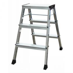 Dobbelt foldetrin "Rolly" - Krause - aluminium - 0,65 m ståhøjde