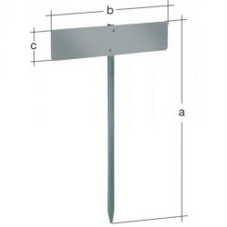 Nummerskiltholder - GAH - aluminium - til å slå ned i bakken