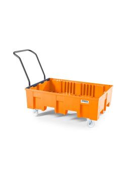 Linea base vassoio raccolta - polietilene (PE) - 865 x 1245 x 1060 - mobile - per 1 o 2 barili