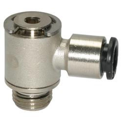 Racor roscado en L click-clock - giratorio - lat&oacute;n niquelado - diferentes roscas exteriores - di&aacute;metro exterior de la manguera de 4 a 12 mm - presi&oacute;n de trabajo de -0,99 a 16 bar - precio por unidad