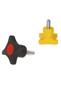 En stjerne drejeknapper - Ø 40 mm - M 6 x 18 til M 8 x 38 mm - sort