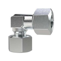 Verstelbare haakse schroefverbinding - verzinkt staal - buisbuitendiameter 6 tot 25 mm - 400 tot 630 bar