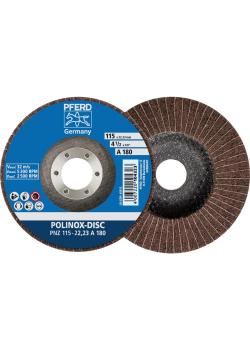 PFERD POLINOX slipeskive PNZ - korund - ytre ø 115 og 125 mm - boring ø 22,33 mm - kornstørrelse 100 og 180 - enhet 5 stk - pris per enhet