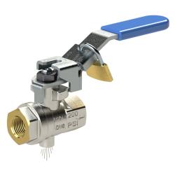 Palloventtiili - lukittava - nikkel&ouml;ity messinki - Rp 1/4 - M5 tuuletusreik&auml; - DN 8 - PN max. 14 bar - hinta per kappale