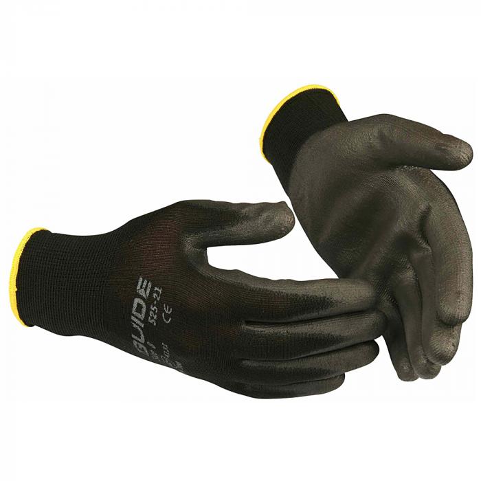 guantes de protección 525 Guide HP con revestimiento parcial de PU - Color negro - Tallas 06 a 11 - Precio por par