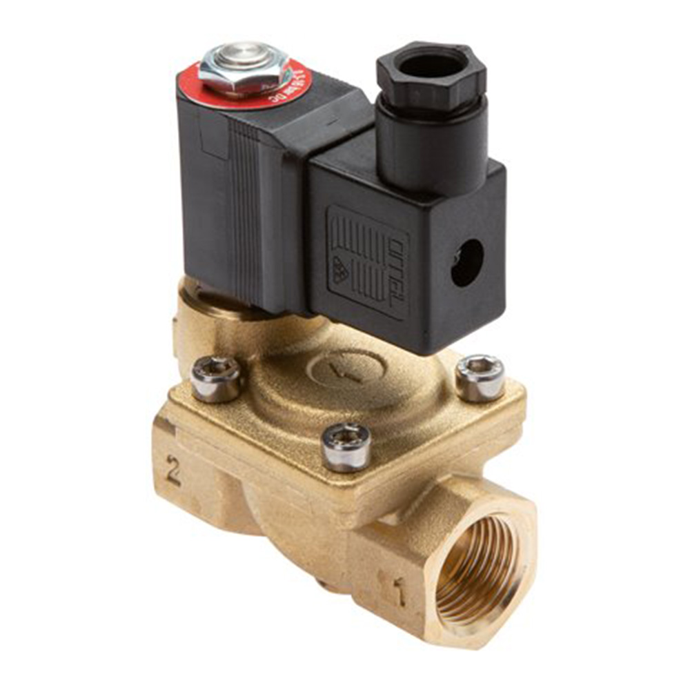 Zawór elektromagnetyczny - 2/2-drożny - mosiądz - sprężone powietrze/woda/olej - gwint wewnętrzny G 1/8" do G 2" - normalnie otwarty - PN 0 do 16