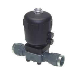 Membranventil - PVC - port 20 til 63mm - med SLIP-forbindelse - single - NC - EPDM - PN 10 - pneumatisk