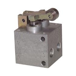 Wyłącznik krańcowy - 5/2-drogowy - aluminiowy - z rolką / rolką biegu jałowego - IG G 1/4" - PN 10