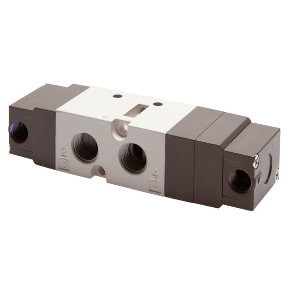 Válvula neumática - 5/3 vías - aluminio - para aire comprimido - rosca interior G 1/4" - varias posiciones intermedias - PN 2 a 10