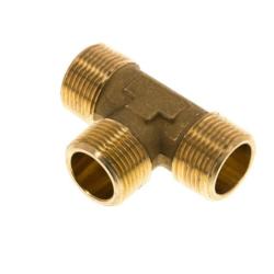 T-piece &ndash; brass &ndash; 3 external threads R 3/4"