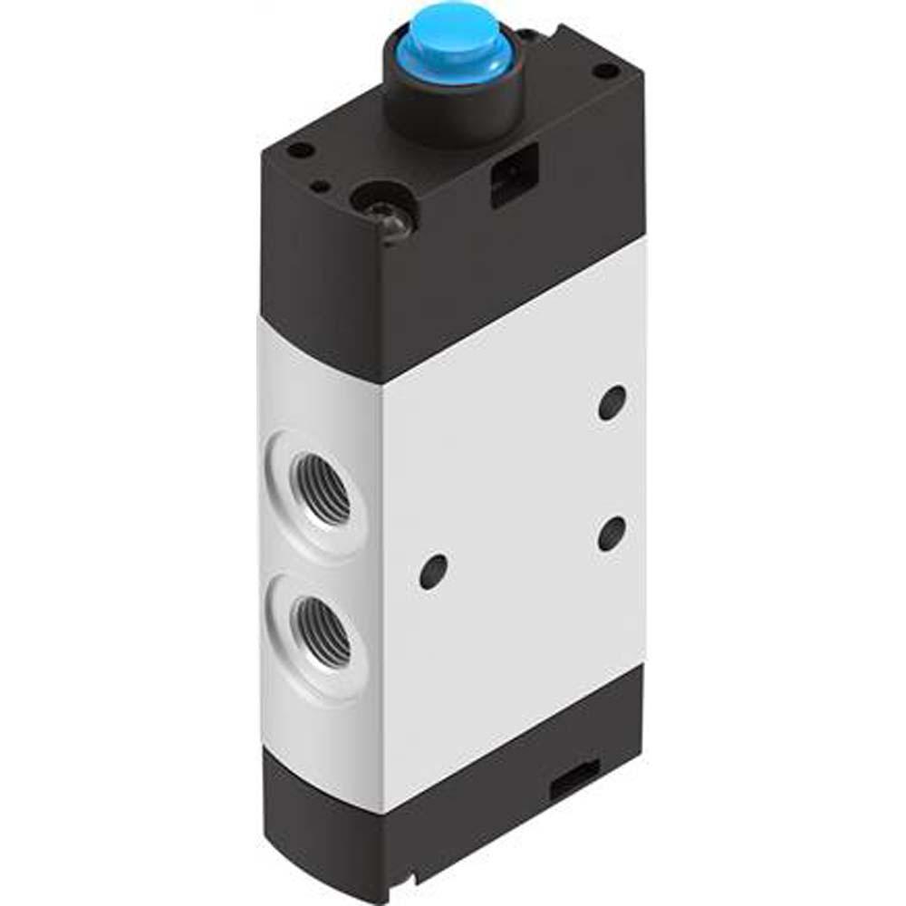 FESTO - VMEF-SC(Z)-M52 - Válvula de empuje - Válvula de 5/2 vías - Cuerpo aluminio - PN 10 bar - Conexión G 1/8" o G 1/4" - Alimentación interna o externa del aire de pilotaje