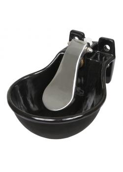 Bebedero - hierro fundido - con lengüeta de acero inoxidable - 3,7 a 4,5 kg - negro