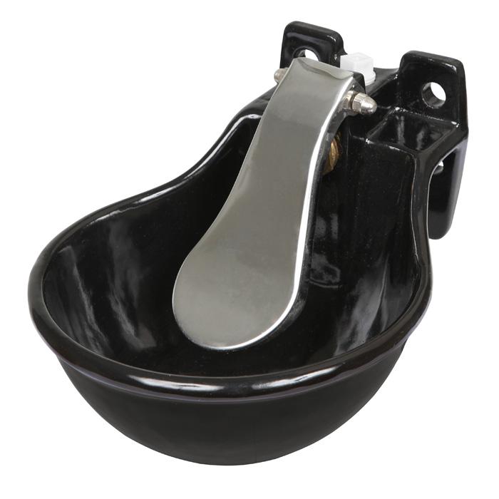 Abreuvoir - fonte - avec languette en acier Nirosta - 3,7 à 4,5 kg - noir