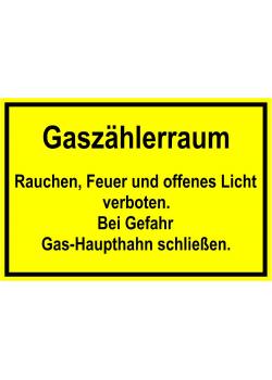 Warnschild "Gaszählerraum"
