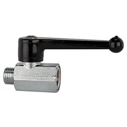 Mini-Kugelhahn - Messing vernickelt - sandgestrahlt - mit Handhebel - IG/AG - G 1/4 bis 1/2 - DN 8 oder 10 - PN max. 10 bar - Preis per St&uuml;ck