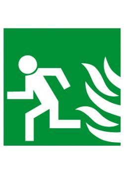 Vluchtwegbord "Alleen in geval van nood openen, links" Zijlengte 5-40 cm