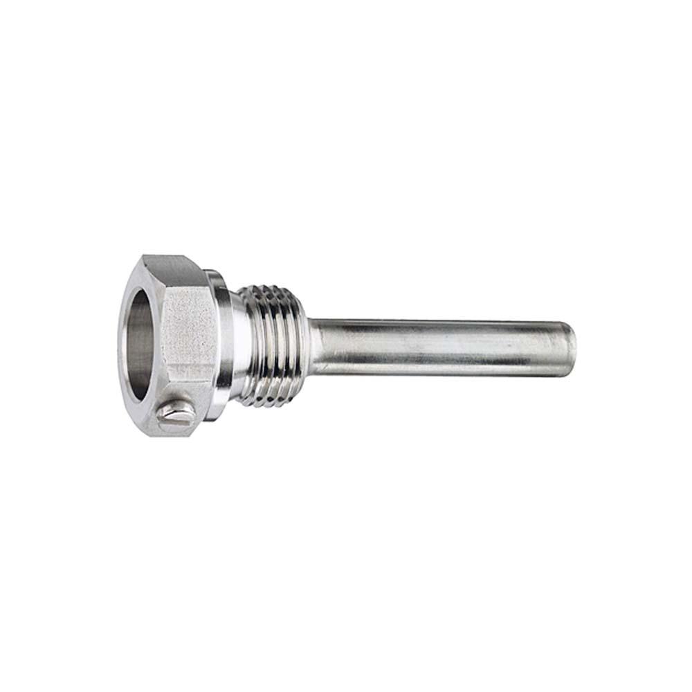 Pozzetto termometrico da avvitare - con vite di bloccaggio - lega di rame o acciaio inox - G 1/2" - PN 6 o 25 bar - lunghezza da 63 a 160 mm