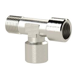 Raccord en T - laiton nickel&eacute; - 3 x filetage M5 - surplat 9 - PN max. 60 bar - Prix &agrave; l'unit&eacute;