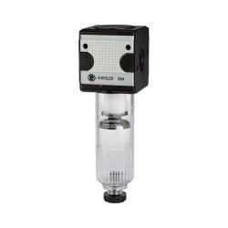 Persluchtfilter  multifix met polycarbonaat behuizing - 5 µm - BG 1 tot 5 - PE max. 16 bar - Medium omgevingstemperatuur max. 60 °C – Schroefdraad G 1/4 tot G1 – Doorstroming 2000 tot 10500 l