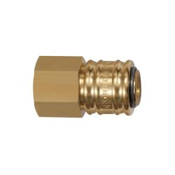 Snelkoppeling - blank messing - NW 7,2 - binnendraad G 1/4" - PN 35 bar