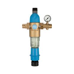 Terugslagfilter met drukregelaar - messing - DVGW-gekeurd - 90 µm tot 110 µm - R 1" - PE max. 16 bar