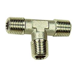 Raccord en T - laiton nickel&eacute; - 3 x filetage ext&eacute;rieur R - PN max. 60 bar - Prix &agrave; l'unit&eacute;