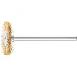 Carda redonda - PFERD - Carda Ø 22 mm - con filamento de latón - Denominación RBU 2202/3 MES 0.10 - Eje Ø 3 mm - Longitud del filamento 6 mm - Precio por unidad