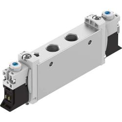 FESTO – zawór elektromagnetyczny VUVG-L14-P53-G18-1P3 – zawór 5/3-drożny – zasilanie powietrzem sterującym wewnętrzne/zewnętrzne – sprężyna mechaniczna – zawór z mufą G1/8 – bez płytki przyłączeniowej elektrycznej – cena za sztukę