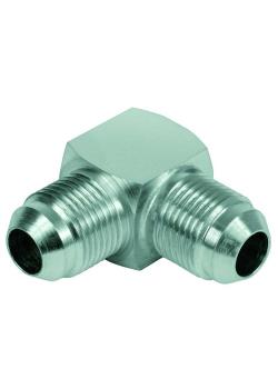 Verbindingsschroefverbinding 90° - verchroomd staal - JIC-buitendraad UNF 7/16" tot UN 2 1/2"
