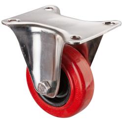 Edelstahl-Bockrolle - mit Anschraubplatte - Silikon-Rad - Rad-&Oslash; 80 bis 125 mm - Bauh&ouml;he 105 bis 156,5 mm - Tragkraft 80 bis 130 kg - Preis per St&uuml;ck