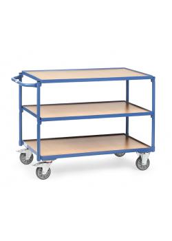 Hyllevogn - håndtak - 3 etasjer av tre - 300 kg