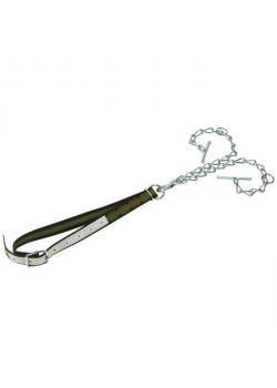 Atadura de ganado con collar - grosor del eslabón 6 mm - longitud 130 x 4 cm - mosquetón y pasador