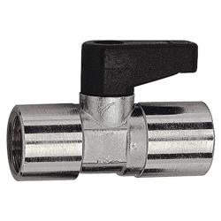 Mini-Kugelhahn - Messing vernickelt - mit Drehgriff - IG Rp 1/8 bis 1/2 - DN 5,5 bis 10 - PN max. 10 bar - Preis per St&uuml;ck