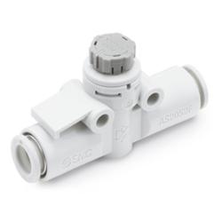 Throttle check valve AS002-A – PBT/brass – hose outer diameter 4 to 12 mm – with pressure lock – price per piece