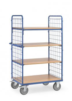 Etagerekken - met 4 houten planken - 2 draadgaaswanden